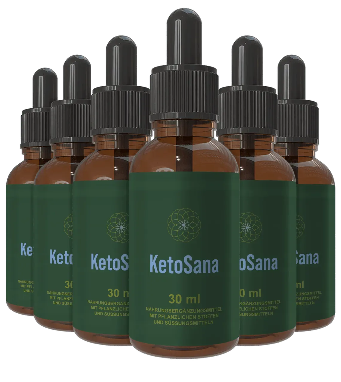 Six bottles of KetoSana liquid drops